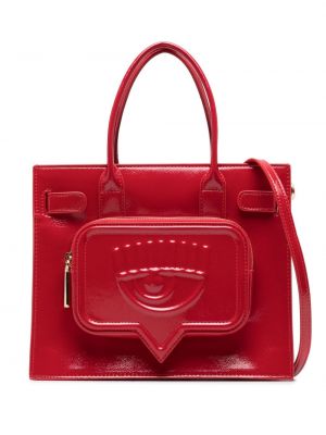 Leder shopper handtasche mit reißverschluss Chiara Ferragni
