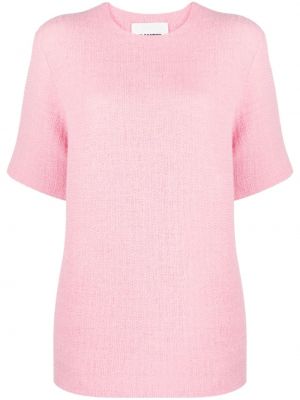 Tričko s kulatým výstřihem Jil Sander růžové
