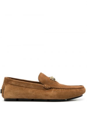 Pantofi loafer din piele Versace maro