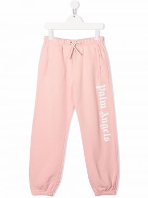 Trykt bukse for jenter Palm Angels Kids rosa