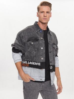 Laza szabású kabát Karl Lagerfeld Jeans szürke