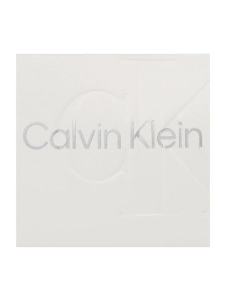 Bolsa de hombro de cuero Calvin Klein Jeans blanco