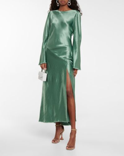 Σατέν μίντι φόρεμα Dorothee Schumacher πράσινο