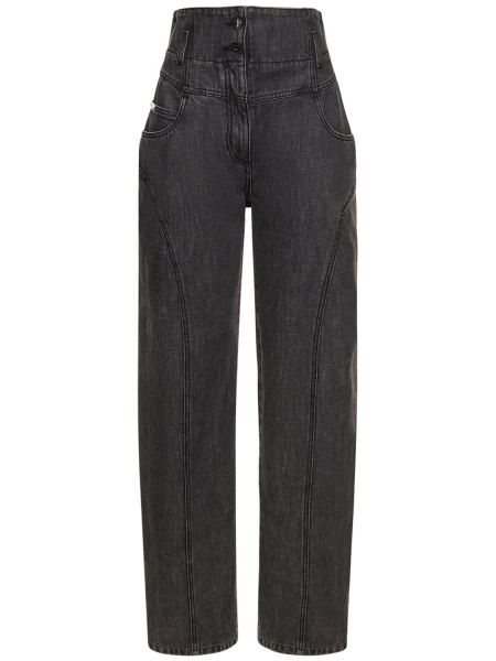 Straight leg-jeans med hög midja Alberta Ferretti grå