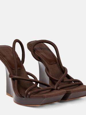 Pantofi din piele Gia Borghini maro