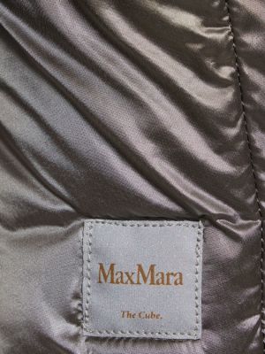Пухено яке с качулка Max Mara сиво