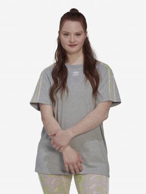 Oversized tričko Adidas Originals šedé