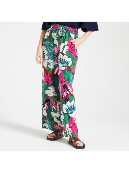 Pantalones de flores con estampado Des Petits Hauts verde