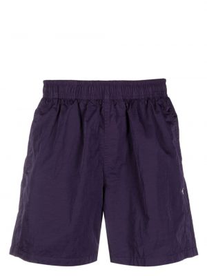 Pantaloni scurți cu broderie Stone Island violet