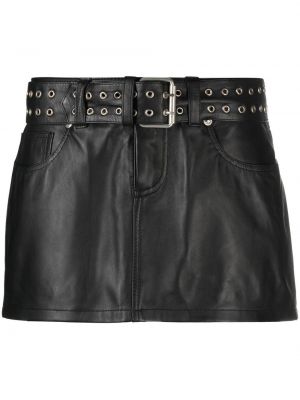 Kožená sukně s vysokým pasem z polyesteru Danielle Guizio - černá