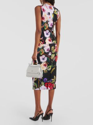 Top di seta a fiori Dolce&gabbana nero