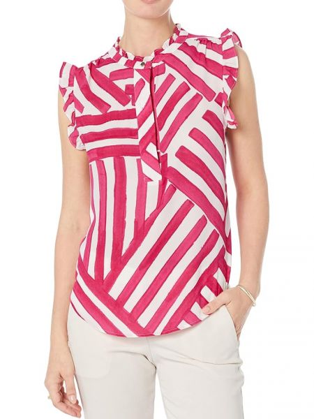 Блуза DKNY Sleeveless Ruffled Printed, Hibscus Multi