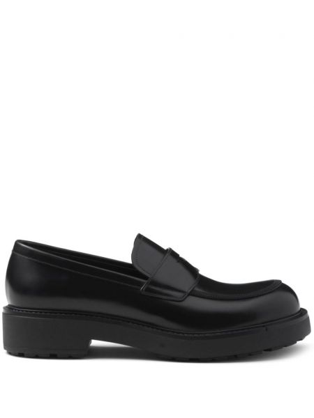 Δερμάτινα loafers Prada μαύρο