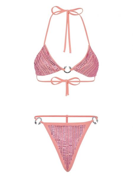 Bikini s kristali Philipp Plein roza