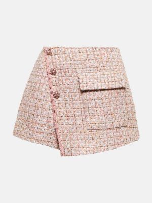 Tweed high waist shorts Self-portrait pink