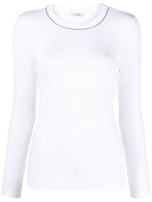Bavlnené tričko s korálky Peserico biela