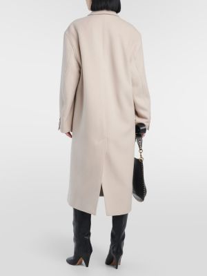 Gyapjú kabát Isabel Marant fehér