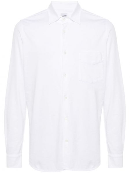 Памучна риза от джърси Aspesi бяло