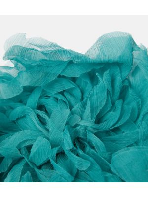 Svilena broška iz krep tkanine Max Mara modra