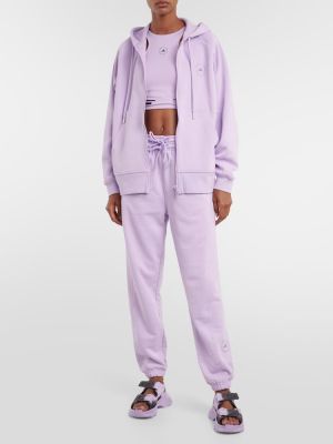 Pantalon de sport en coton Adidas By Stella Mccartney violet