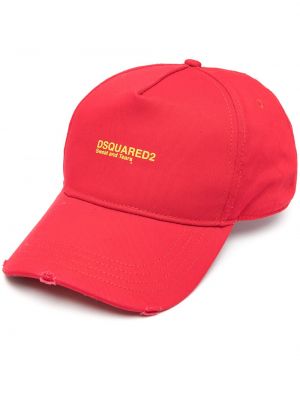 Cappello con visiera ricamato Dsquared2 rosso