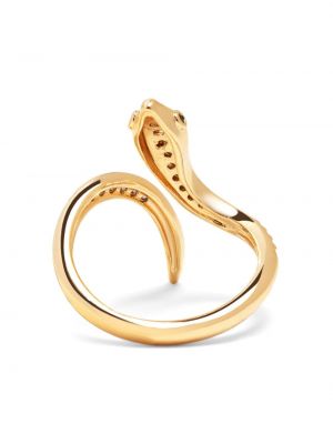 Gyvatės rašto žiedas su kristalais Nialaya Jewelry auksinė