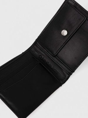 Bőr pénztárca Calvin Klein Jeans fekete