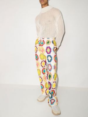 Pantalon de joggings à imprimé Marcelo Burlon County Of Milan blanc
