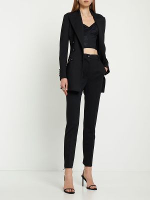 Rovné kalhoty jersey Dolce & Gabbana černé