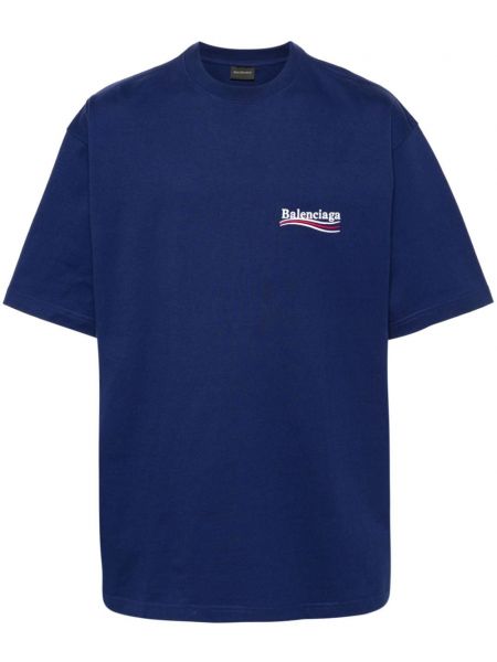 T-shirt en coton Balenciaga bleu