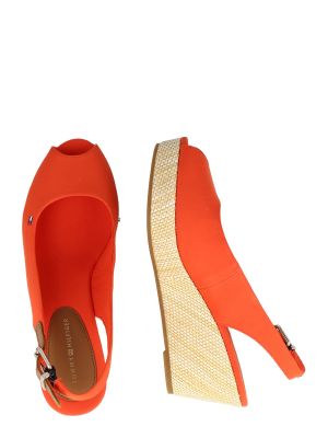 Sandalai ant pleištinio kulniuko Tommy Hilfiger oranžinė
