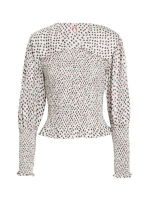 Блузка Vincent из шелкового атласа с оборками и сборками SHRIMPS белый