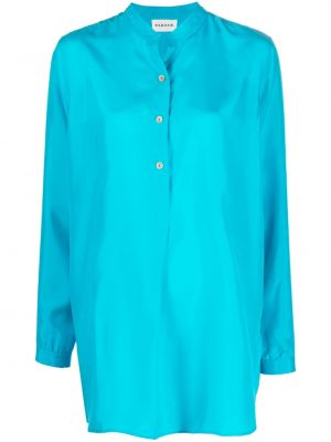 Jedwabna koszula na guziki Parosh niebieska