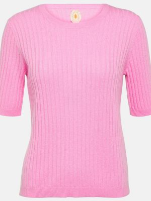 Jersey de cachemir de tela jersey con estampado de cachemira Jardin Des Orangers rosa