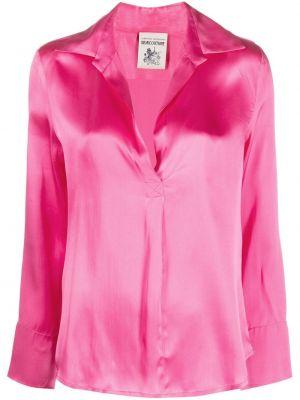 Satīna polo krekls Semicouture rozā