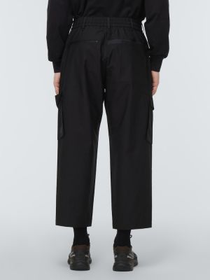 Памучни карго панталони Y-3 черно