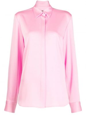 Πουπουλένιο σατέν πουκάμισο Alex Perry ροζ