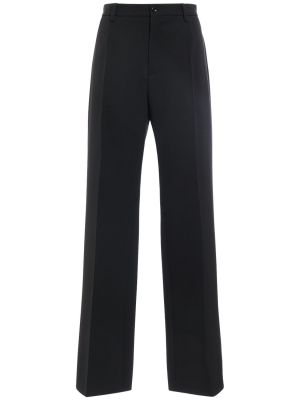 Pantaloni cu talie înaltă de lână Dolce & Gabbana negru