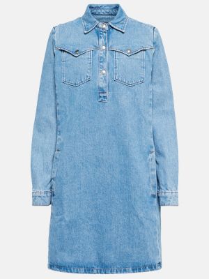 Sukienka mini bawełniane A.p.c. - niebieski