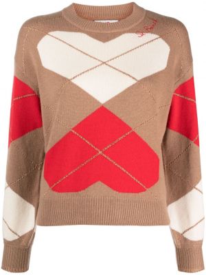 Argyle kariran pulover z vzorcem srca Mc2 Saint Barth