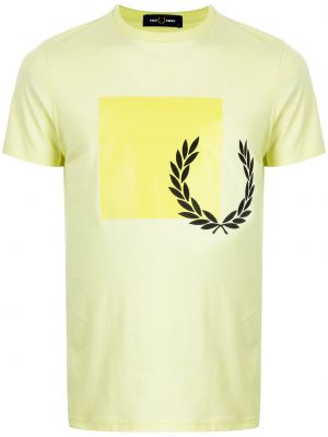 Camiseta con estampado Fred Perry amarillo
