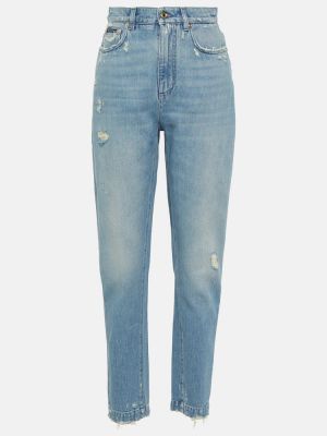 Obnosené džínsy s vysokým pásom Dolce&gabbana modrá
