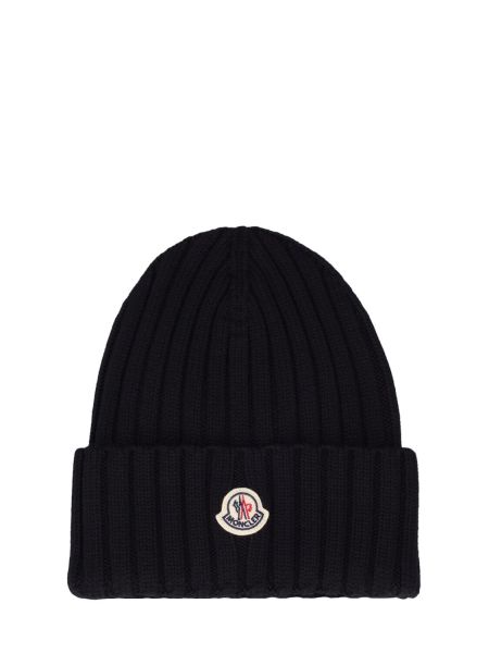 Strikket ull lue Moncler svart