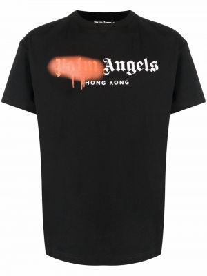 T-shirt con stampa Palm Angels nero