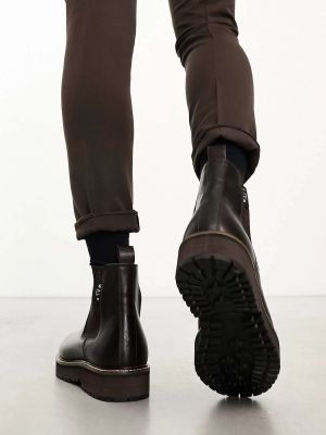 Кожаные ботинки челси Walk London коричневые