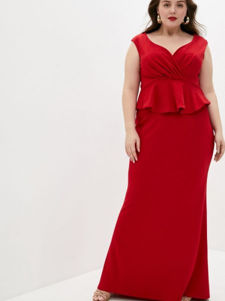Платье Goddiva Size Plus, красное