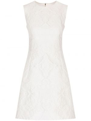 Žakárové šaty bez rukávů Dolce & Gabbana bílé