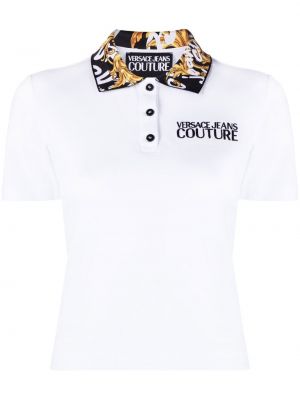 Brodert poloskjorte Versace Jeans Couture hvit