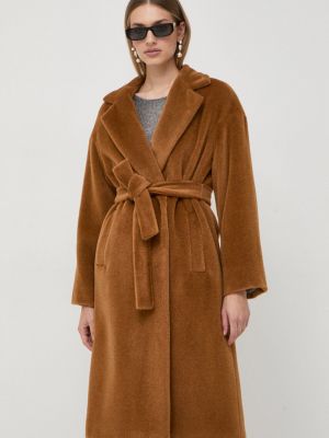 Коричневое шерстяное пальто Marella