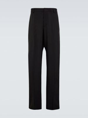 Pantalones rectos de lana Valentino negro